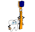 Dibujo Muela y cepillo de dientes pintado por uyut4wy6ofg9