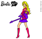 Dibujo Barbie la rockera pintado por mes