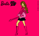 Dibujo Barbie la rockera pintado por huaman