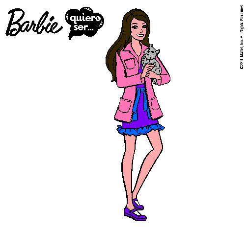 Barbie con un gatito