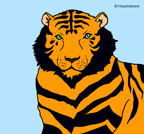 Dibujo Tigre pintado por drago