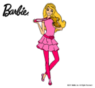 Dibujo Barbie y su mascota pintado por  caniche