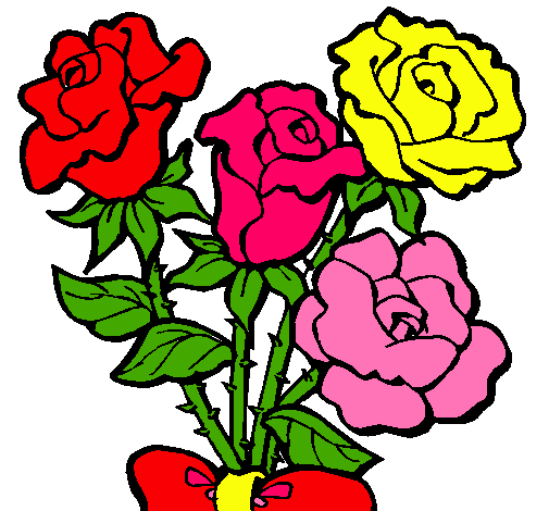 Dibujo Ramo de rosas pintado por dianaeliza