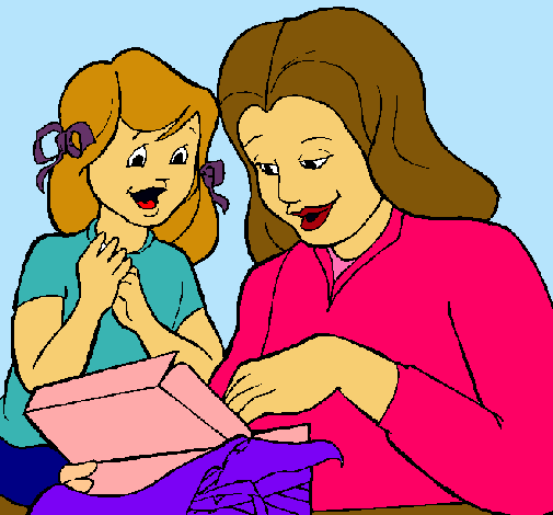 Dibujo Madre e hija pintado por daniela12d