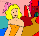 Dibujo Princesa y castillo pintado por DESCHI