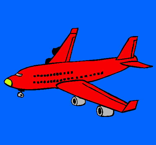 Dibujo Avión de pasajeros pintado por Carnebarbara