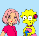 Dibujo Sakura y Lisa pintado por valeriaReyes