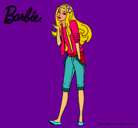 Dibujo Barbie con look casual pintado por agos