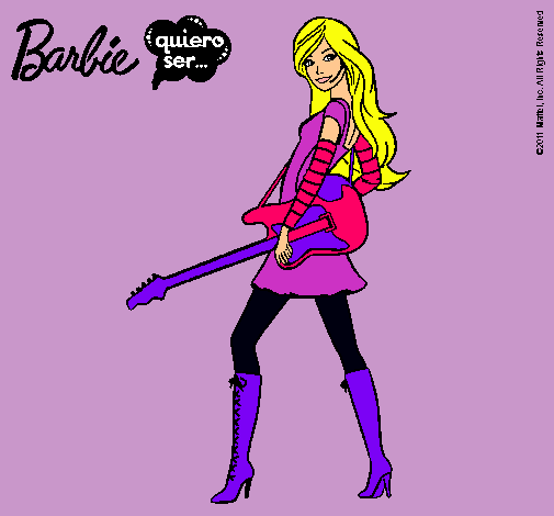 Dibujo Barbie la rockera pintado por patry1234