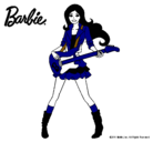 Dibujo Barbie guitarrista pintado por lokka
