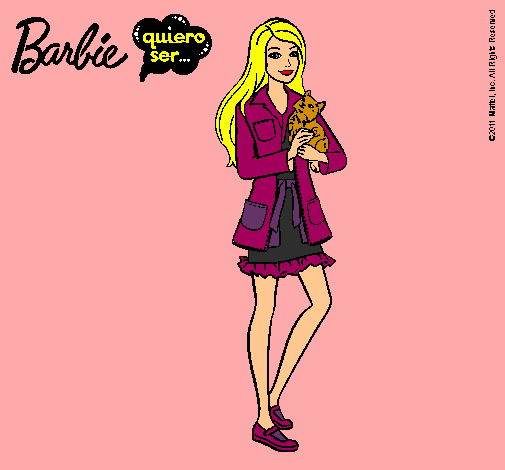 Barbie con un gatito