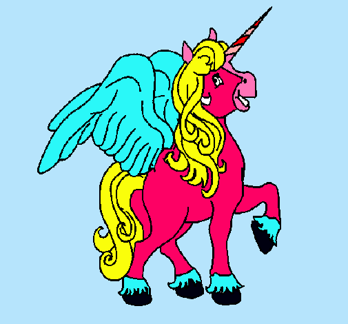 Dibujo Unicornio con alas pintado por Gemitaber