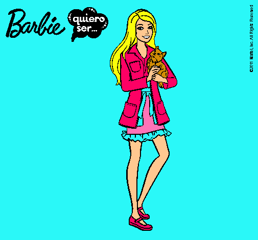 Barbie con un gatito