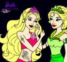 Dibujo Barbie se despiede de la reina sirena pintado por anghelyt