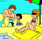 Dibujo Vacaciones familiares pintado por Playa