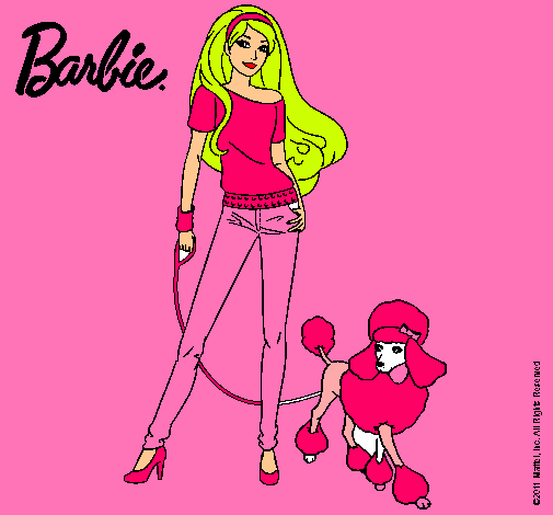 Dibujo Barbie con look moderno pintado por dianaeliza