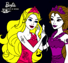Dibujo Barbie se despiede de la reina sirena pintado por adylenne