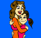 Dibujo Madre e hija abrazadas pintado por pamela22