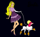 Dibujo Barbie paseando a su mascota pintado por shaki
