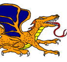 Dibujo Dragón réptil pintado por Carnebarbara