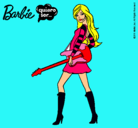 Dibujo Barbie la rockera pintado por checa