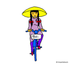 Dibujo China en bicicleta pintado por KARITOL