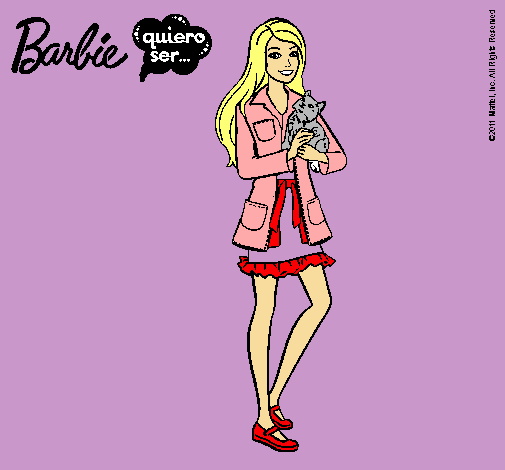 Barbie con un gatito