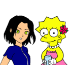 Dibujo Sakura y Lisa pintado por lauramj4ever