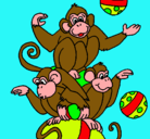 Dibujo Monos haciendo malabares pintado por Monos 