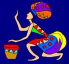 Dibujo Mujer con tambor pintado por Patrisia