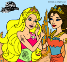 Dibujo Barbie se despiede de la reina sirena pintado por Laly12
