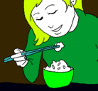 Dibujo Comiendo arroz pintado por loshad