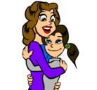 Dibujo Madre e hija abrazadas pintado por xxxxxxxxxxxx