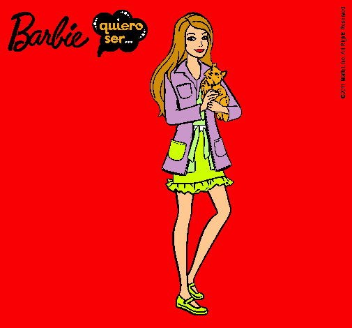 Barbie con un gatito