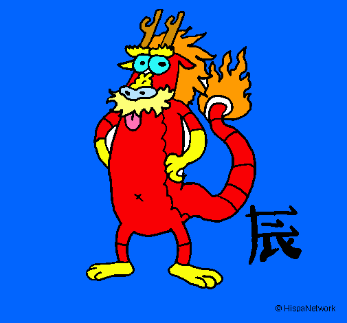 Dibujo Dragón  pintado por dragon2012