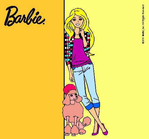 Dibujo Barbie con cazadora de cuadros pintado por patry1234