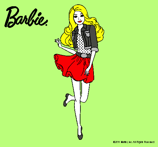 Dibujo Barbie informal pintado por yalla