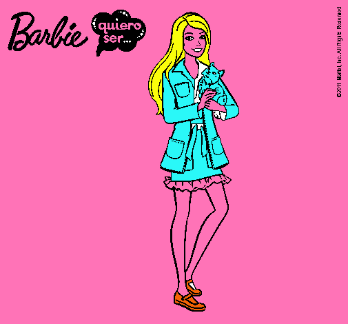 Barbie con un gatito