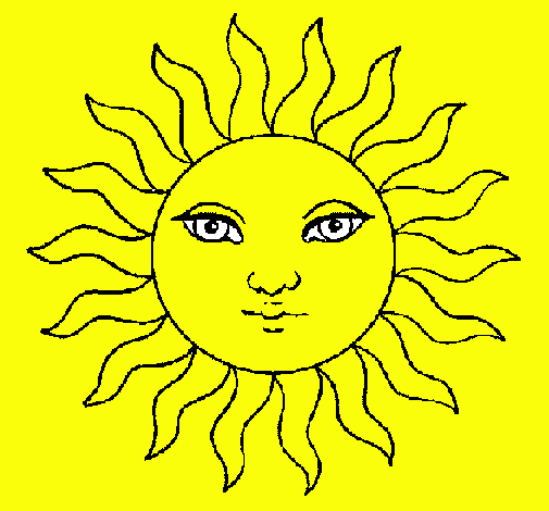 Dibujo Sol pintado por sirene