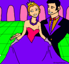 Dibujo Princesa y príncipe en el baile pintado por gaby2002