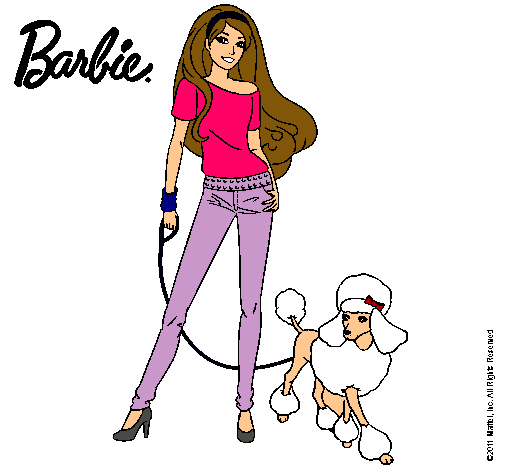 Dibujo Barbie con look moderno pintado por Laida