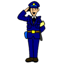 Dibujo Policía saludando pintado por marcantonio