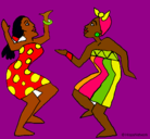 Dibujo Mujeres bailando pintado por negritas 