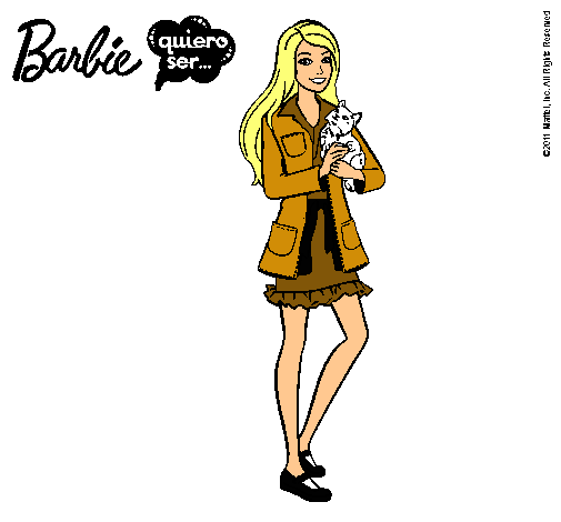 Barbie con un gatito