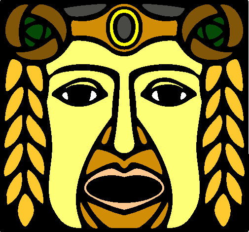 Dibujo Máscara Maya pintado por mister