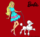Dibujo Barbie paseando a su mascota pintado por clarilu