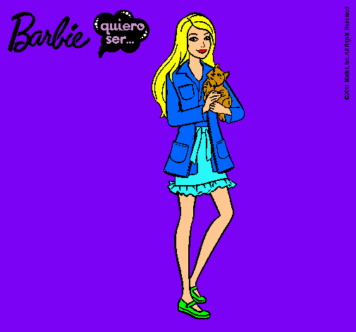 Barbie con un gatito