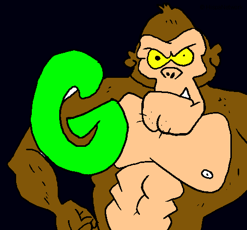Dibujo Gorila pintado por abrilsanti