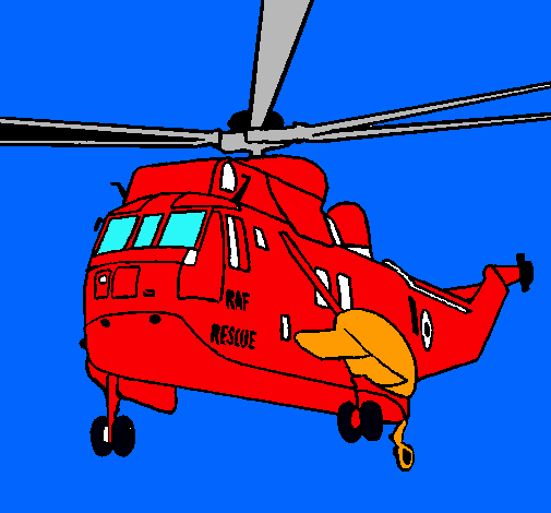 Dibujo Helicóptero al rescate pintado por PFraj