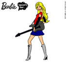 Dibujo Barbie la rockera pintado por clabel